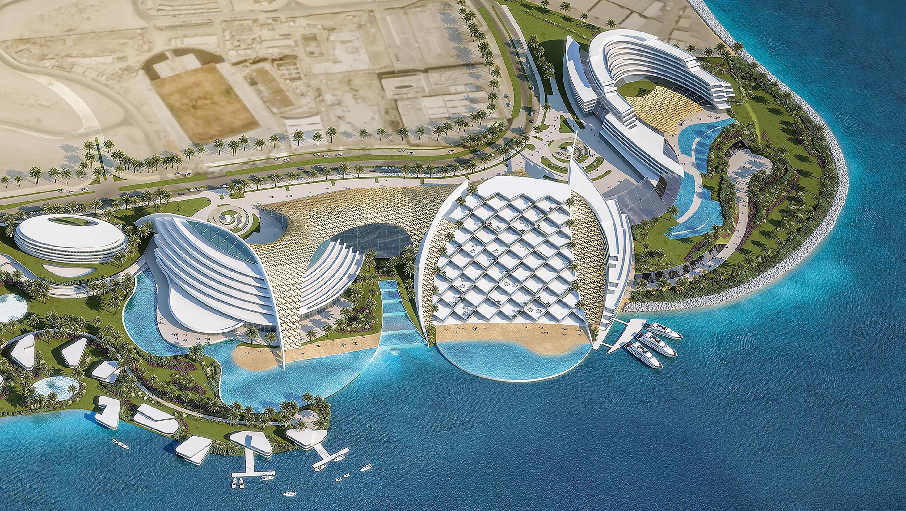 Dubai Healthcare City Waterfront Flattinger Architects wide range